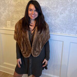 Genuine Mink Fur Shawl